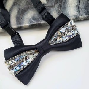 NEW Groom Grooms Unique stone beads Bow Tie